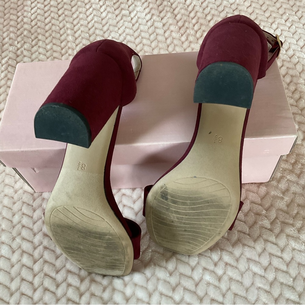 Michael Kors Burgundy Suede Heels - Picture 3 of 5